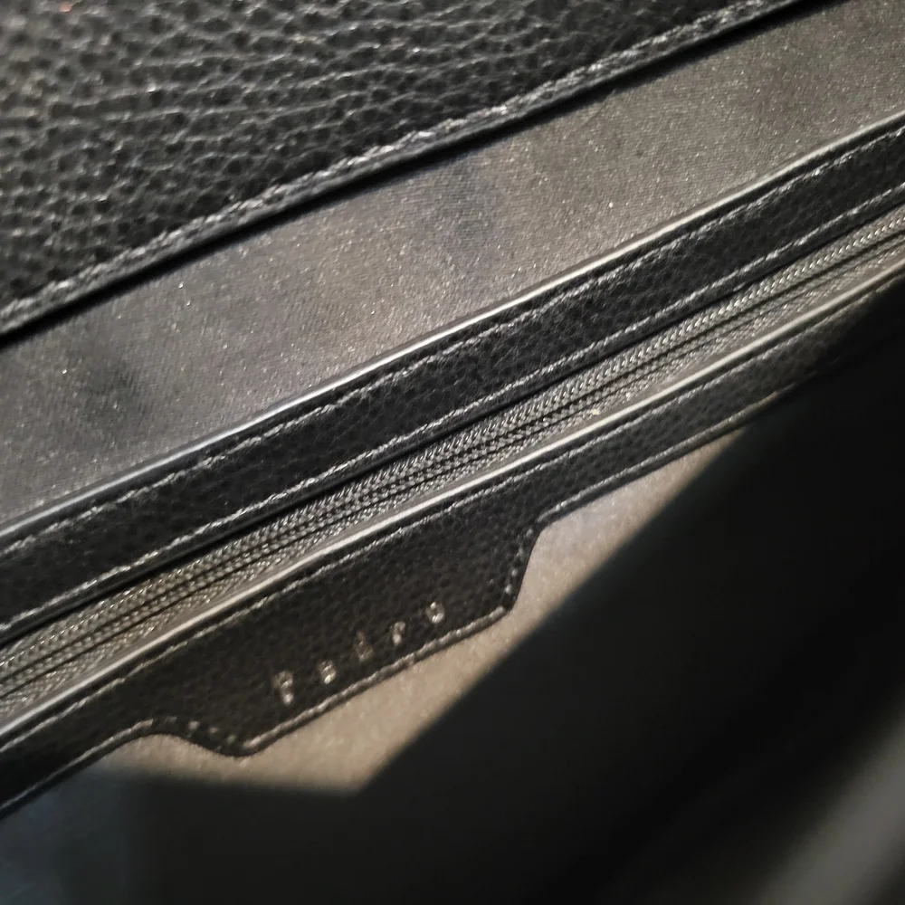 PEDRO Black Genuine Leather Briefcase Bag